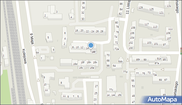 Gryfino, Krasińskiego Zygmunta, 14b, mapa Gryfino