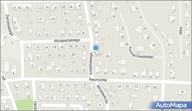 Gryfino, Krasińskiego Zygmunta, 2, mapa Gryfino