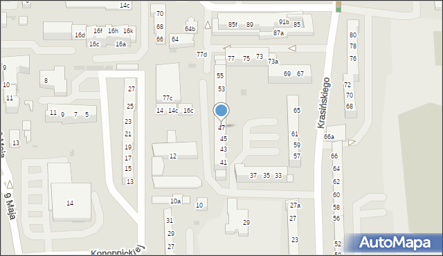 Gryfino, Krasińskiego Zygmunta, 47, mapa Gryfino