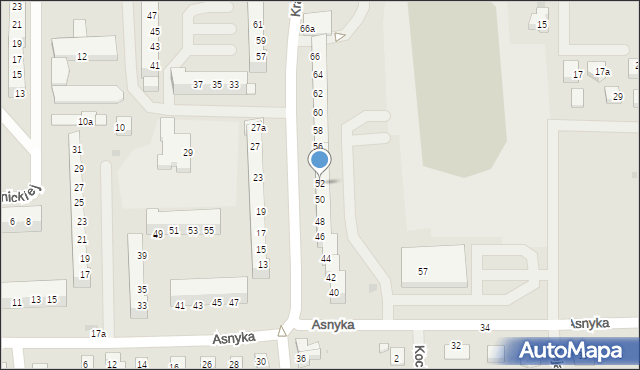 Gryfino, Krasińskiego Zygmunta, 52, mapa Gryfino