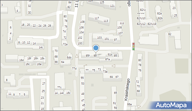 Gryfino, Krasińskiego Zygmunta, 89a, mapa Gryfino
