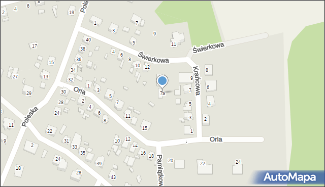 Gubin, Krańcowa, 7a, mapa Gubin