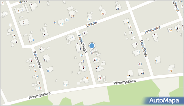 Gubin, Krasickiego, 11, mapa Gubin