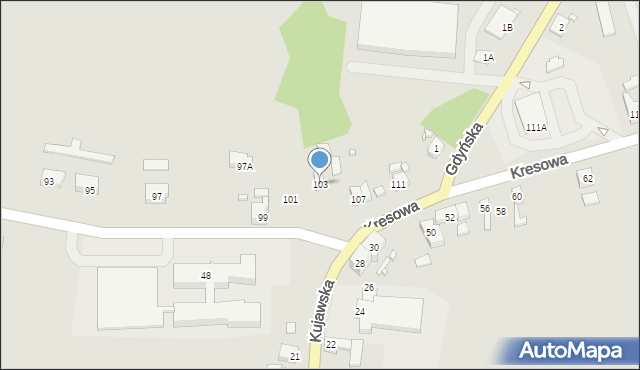 Gubin, Kresowa, 103, mapa Gubin