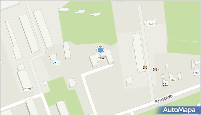 Gubin, Kresowa, 258A, mapa Gubin