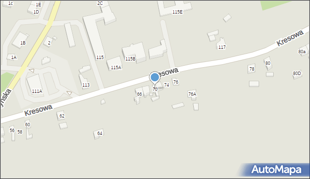 Gubin, Kresowa, 70, mapa Gubin