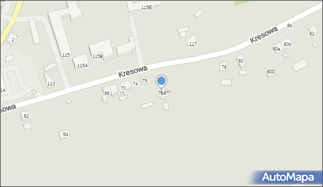 Gubin, Kresowa, 76A, mapa Gubin