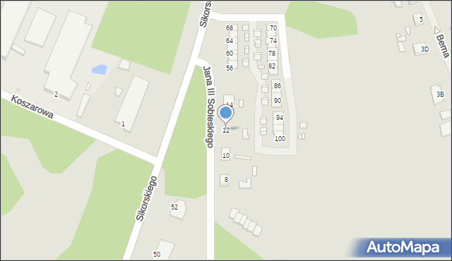 Gubin, Króla Jana III Sobieskiego, 12, mapa Gubin