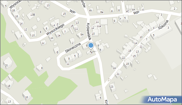 Gubin, Królewska, 7a, mapa Gubin