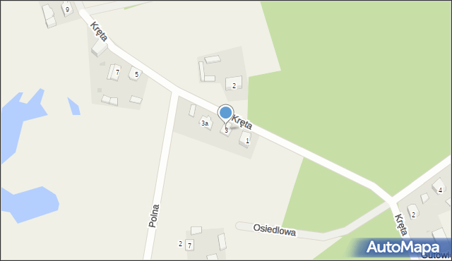 Gutowiec, Kręta, 3, mapa Gutowiec