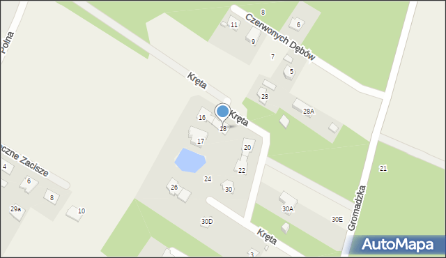 Henryków-Urocze, Kręta, 18, mapa Henryków-Urocze