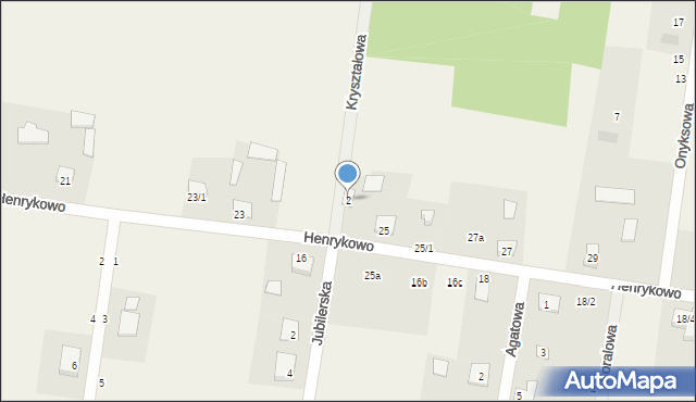 Henrykowo, Kryształowa, 2, mapa Henrykowo