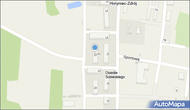 Horyniec-Zdrój, Króla Jana III Sobieskiego, 22, mapa Horyniec-Zdrój