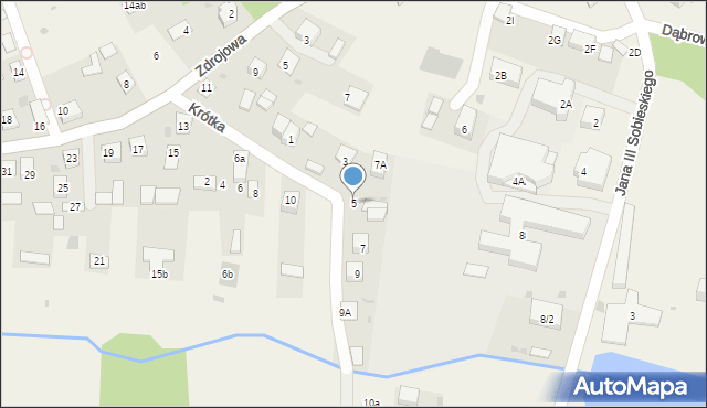 Horyniec-Zdrój, Krótka, 5, mapa Horyniec-Zdrój