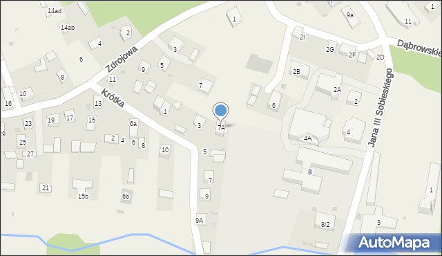 Horyniec-Zdrój, Krótka, 7A, mapa Horyniec-Zdrój