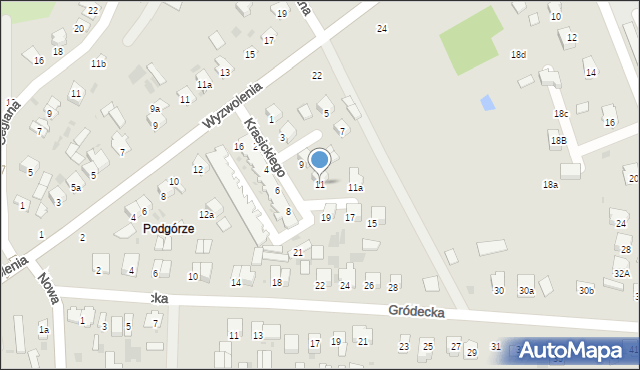 Hrubieszów, Krasickiego Ignacego, bp., 11, mapa Hrubieszów