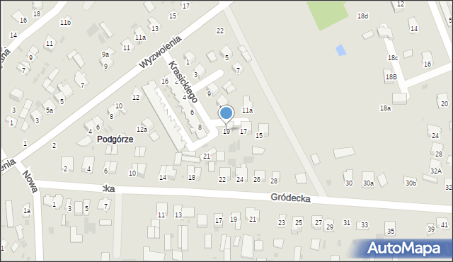 Hrubieszów, Krasickiego Ignacego, bp., 19, mapa Hrubieszów