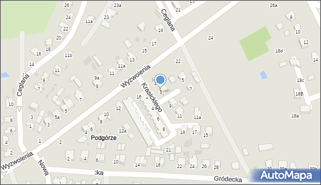 Hrubieszów, Krasickiego Ignacego, bp., 3, mapa Hrubieszów