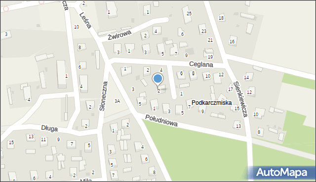 Huta-Dąbrowa, Krótka, 2, mapa Huta-Dąbrowa