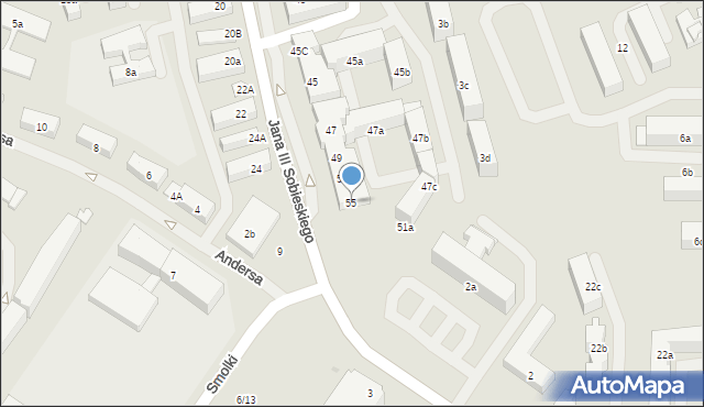 Iława, Króla Jana III Sobieskiego, 55, mapa Iława