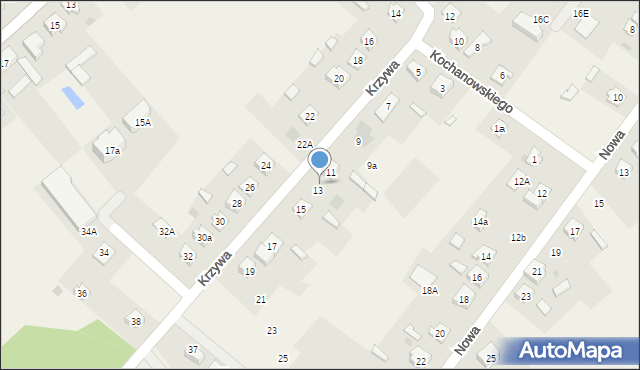 Iłowo-Osada, Krzywa, 11a, mapa Iłowo-Osada