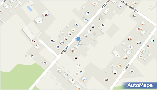 Iłowo-Osada, Krzywa, 17, mapa Iłowo-Osada