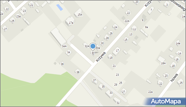 Iłowo-Osada, Krzywa, 32, mapa Iłowo-Osada