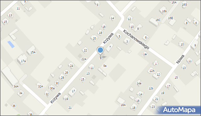 Iłowo-Osada, Krzywa, 9, mapa Iłowo-Osada