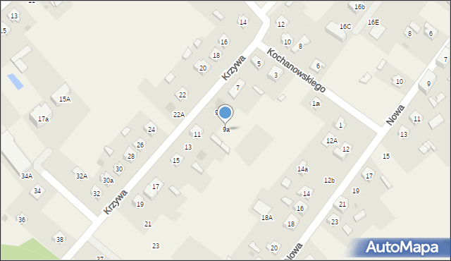 Iłowo-Osada, Krzywa, 9a, mapa Iłowo-Osada