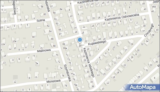 Inowrocław, Króla Kazimierza Wielkiego, 20, mapa Inowrocławia