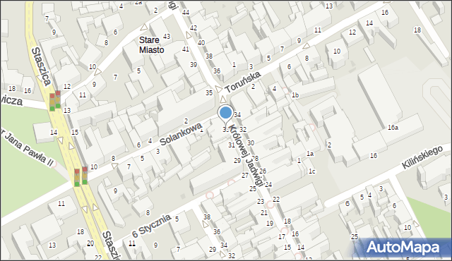 Inowrocław, Królowej Jadwigi, 33, mapa Inowrocławia