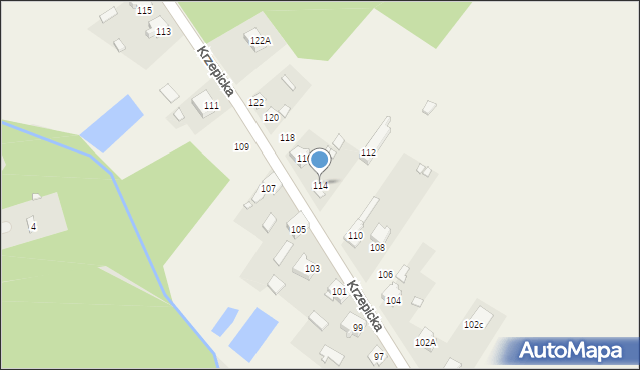 Iwanowice Duże, Krzepicka, 114, mapa Iwanowice Duże