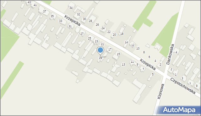 Iwanowice Duże, Krzepicka, 19, mapa Iwanowice Duże