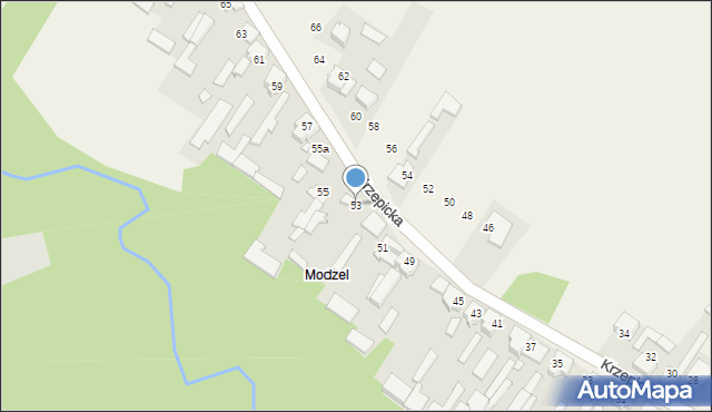 Iwanowice Duże, Krzepicka, 53, mapa Iwanowice Duże