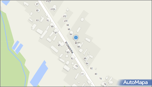 Iwanowice Duże, Krzepicka, 90, mapa Iwanowice Duże