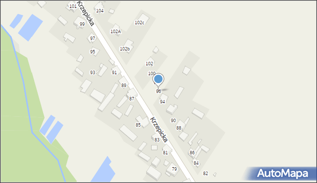 Iwanowice Duże, Krzepicka, 96, mapa Iwanowice Duże