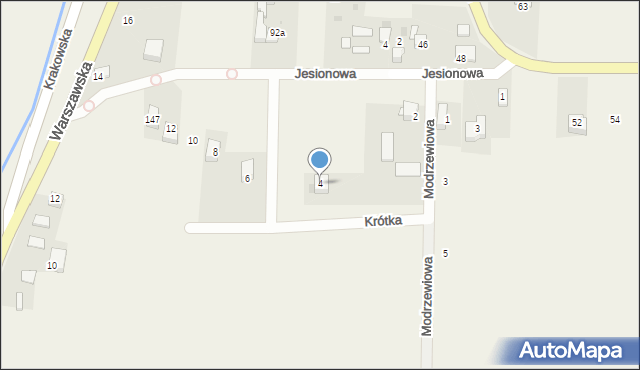 Iwanowice Dworskie, Krótka, 4, mapa Iwanowice Dworskie
