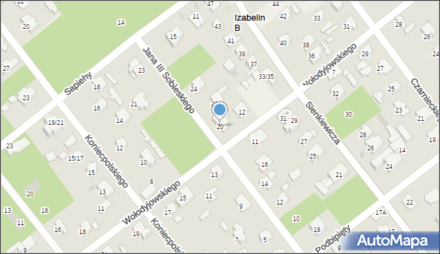 Izabelin B, Króla Jana III Sobieskiego, 20, mapa Izabelin B
