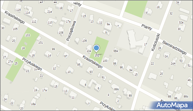 Izabelin C, Krasińskiego Zygmunta, 102, mapa Izabelin C