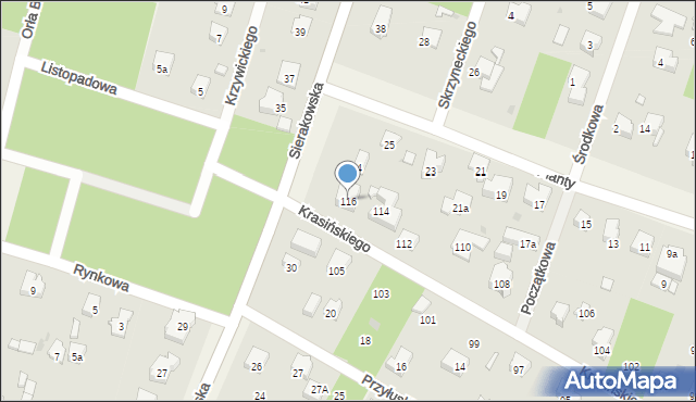 Izabelin C, Krasińskiego Zygmunta, 116, mapa Izabelin C