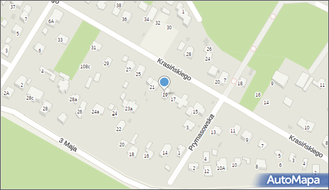 Izabelin C, Krasińskiego Zygmunta, 19, mapa Izabelin C