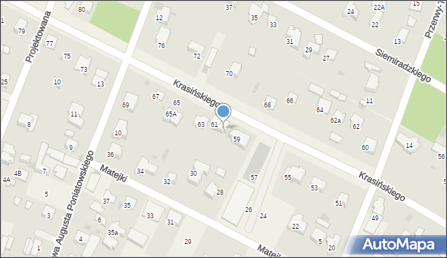 Izabelin C, Krasińskiego Zygmunta, 61a, mapa Izabelin C