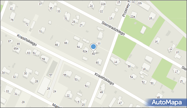 Izabelin C, Krasińskiego Zygmunta, 62, mapa Izabelin C