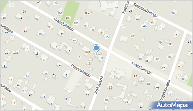 Izabelin C, Krasińskiego Zygmunta, 89a, mapa Izabelin C