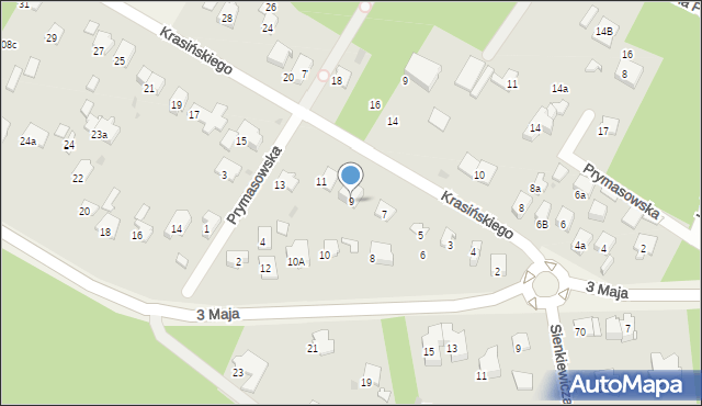 Izabelin C, Krasińskiego Zygmunta, 9, mapa Izabelin C