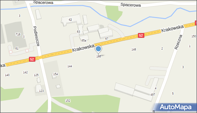 Izdebnik, Krakowska, 146, mapa Izdebnik