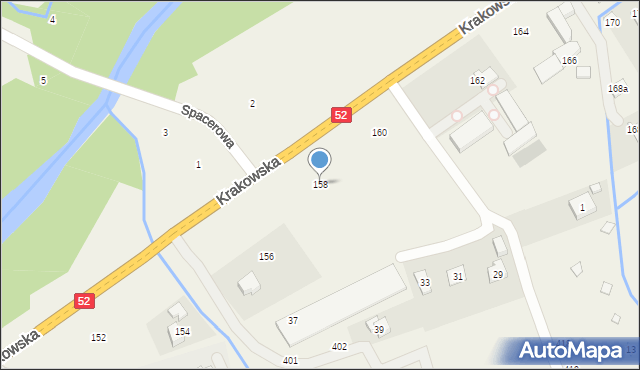 Izdebnik, Krakowska, 158, mapa Izdebnik