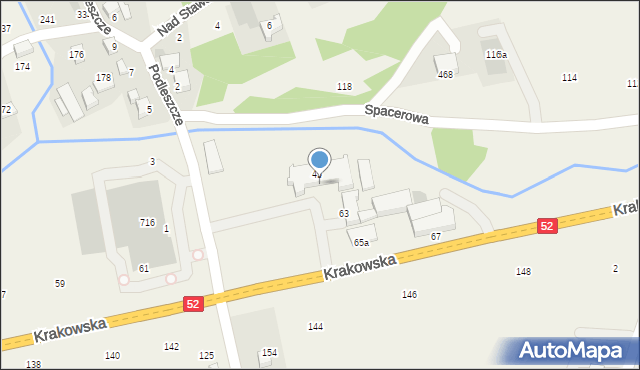 Izdebnik, Krakowska, 65, mapa Izdebnik