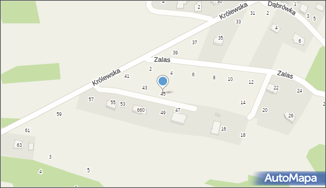 Izdebnik, Królewska, 45, mapa Izdebnik