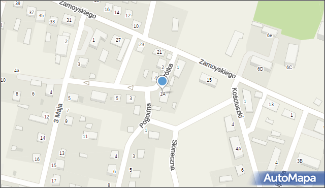 Jabłoń, Krótka, 1A, mapa Jabłoń